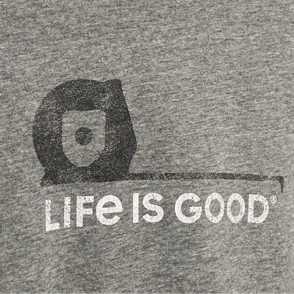 Life Is Good Grey Tape Measure Crusher Tee - Picture 3 of 7